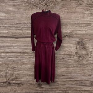 R.T.W. Ready to Wind Down Vintage 80s Women’s Long Sleeve Mock Neck Dress 1X